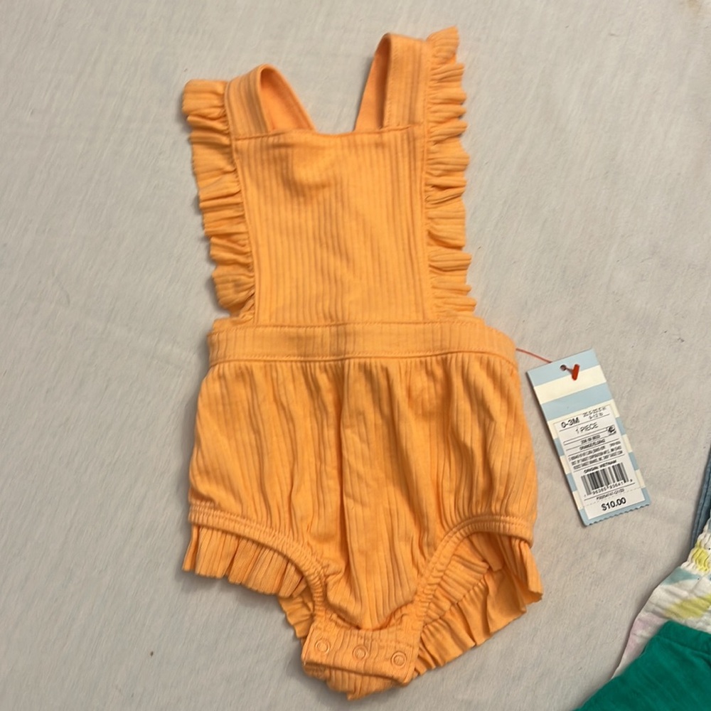 NWT Baby Girl Cat & Jack, Carter's 0 3 6 Month Summer Clothes ruffles - Picture 4 of 8